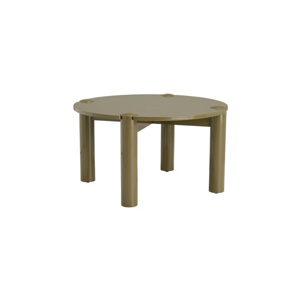 Khaki MDF kerek dohányzóasztal ø 80 cm Pussel – Ellos Home-image-2