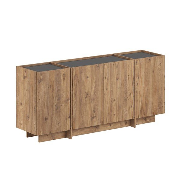 Natúr színű komód kábellyukkal borovi fenyő dekorral 180x80x45 cm Dorma – Kalune Design