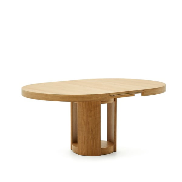 Kerek bővíthető étkezőasztal hosszabbító asztallappal tölgyfa dekorral ø 150 cm Artis – Kave Home-image-3