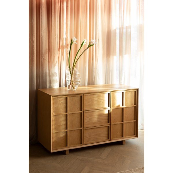 Natúr színű kőrisfa komód 120x70x45 cm Raster – Zuiver-image-1