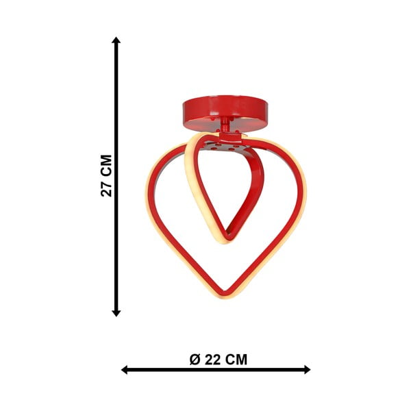 Piros fém LED mennyezeti lámpa Sevinc – Squid Lighting-image-4