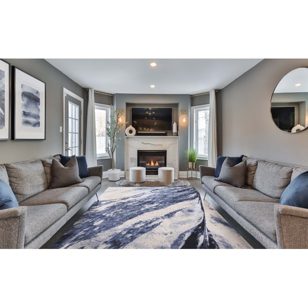 Kék gyapjú szőnyeg 133x180 cm Albo – Agnella-image-1