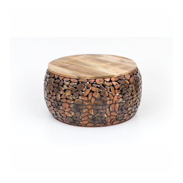 Caramel fa és fém dohányzóasztal, ⌀ 66 cm - WOOX LIVING