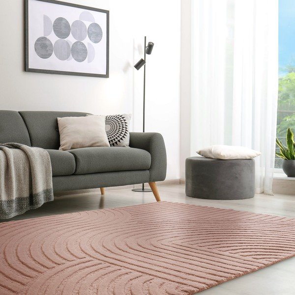 Rózsaszín gyapjú szőnyeg 160x230 cm Hague – Asiatic Carpets-image-1