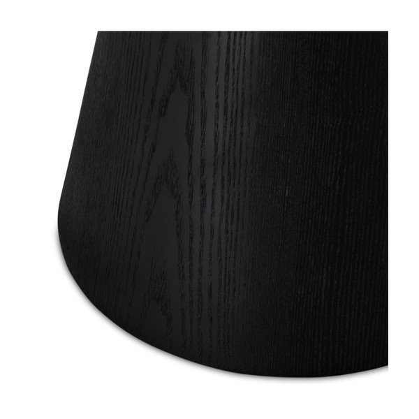 Fekete dohányzóasztal tölgyfa dekorral ø 60 cm Tango – Furnhouse-image-4