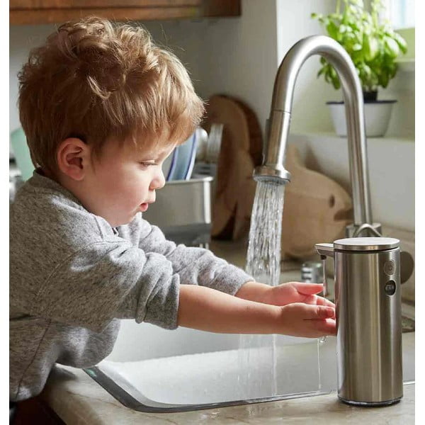 Szürke acél automata szappanadagoló 266 ml - simplehuman-image-4