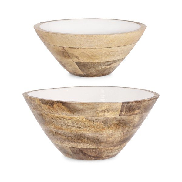 Fehér fa tál szett 2 db-os ø 30,5 cm Knossos – Yes Everyday-image-1