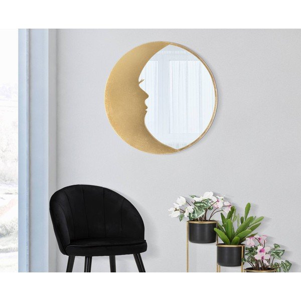Moon falitükör aranyszínű részletekkel, ø 72,5 cm - Mauro Ferretti-image-2