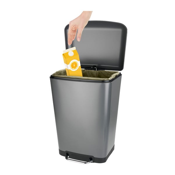 Pedálos rozsdamentes szemetes, 30 l - Wenko-image-2