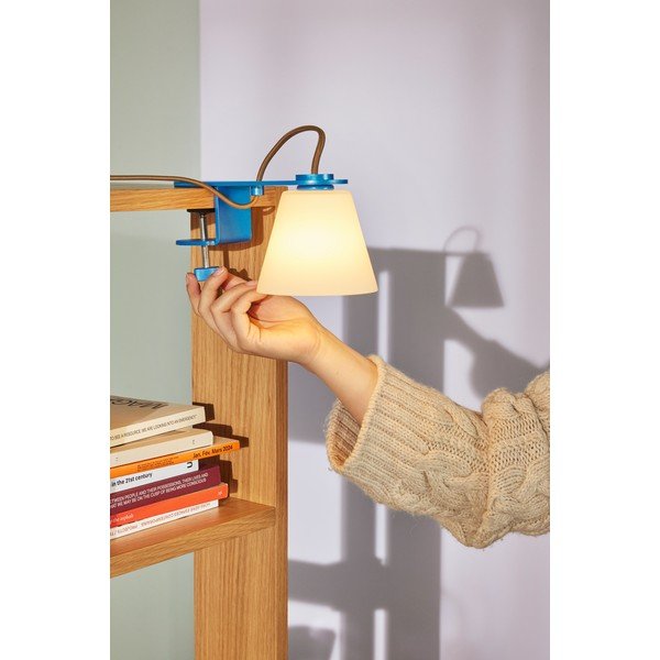 Kék asztali lámpa üveg búrával (magasság 23 cm) Lure – Hübsch-image-2