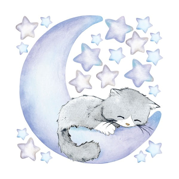 Magic Cat gyerek kék falmatrica - Ambiance-image-2