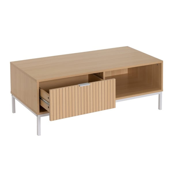 Natúr színű dohányzóasztal tölgyfa dekorral 50x110 cm Mid-Lines – Casa Selección-image-1