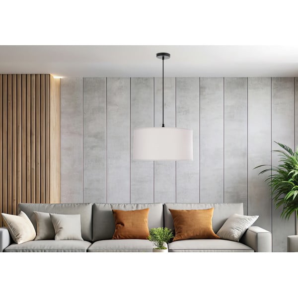 Fehér függőlámpa textil búrával ø 40 cm Shanti – Candellux Lighting-image-4