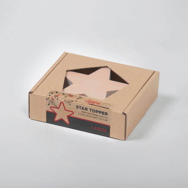 Large csillag csúcsdísz fából, dekorációs karácsonyfára - Spira-image-4