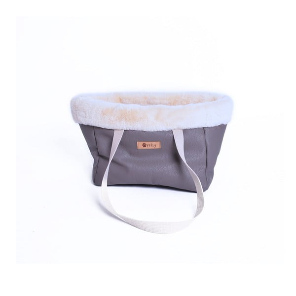 Barna kutyahordózó táska öko bőrből 35x21 cm Snow - Petsy-image-3