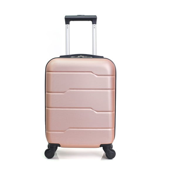 Santiago bézs-rózsaszín gurulós bőrönd, 30 l - Hero