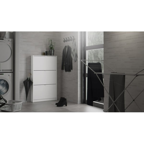 Fehér billenő ajtós cipőtartó Shoes – Tvilum-image-1