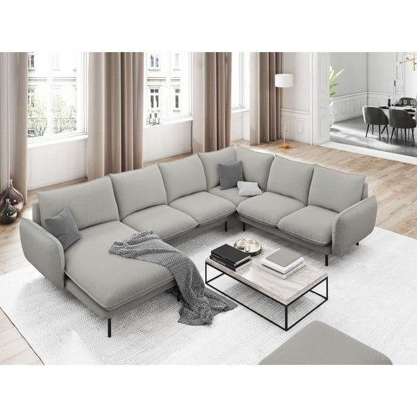 Vienna világosszürke U alakú kanapé, jobb oldali - Cosmopolitan Design-image-1