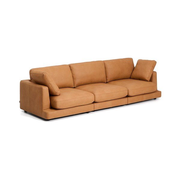 Barna bőr kanapé 300 cm Gala – Kave Home