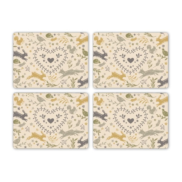 Woodland 4 db-os parafa tányéralátét készlet, 29 x 21 cm - Cooksmart ®-image-1