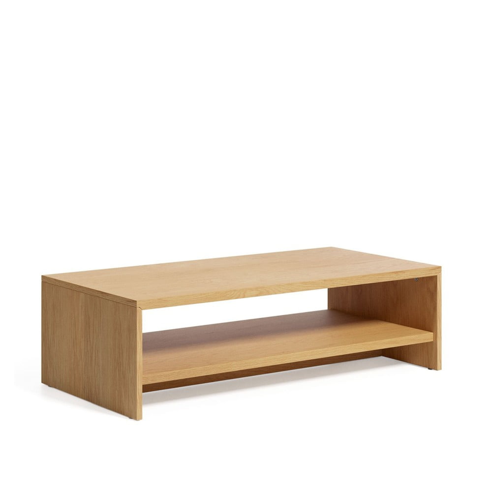 Natúr színű dohányzóasztal tölgyfa dekorral 60x120 cm Abilen  Kave Home