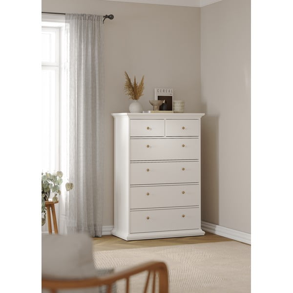 Fehér magas komód 96x140 cm Paris – Tvilum-image-1