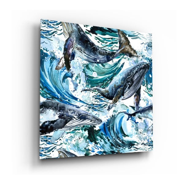 Dance of the Whales üvegkép, 60 x 60 cm - Insigne