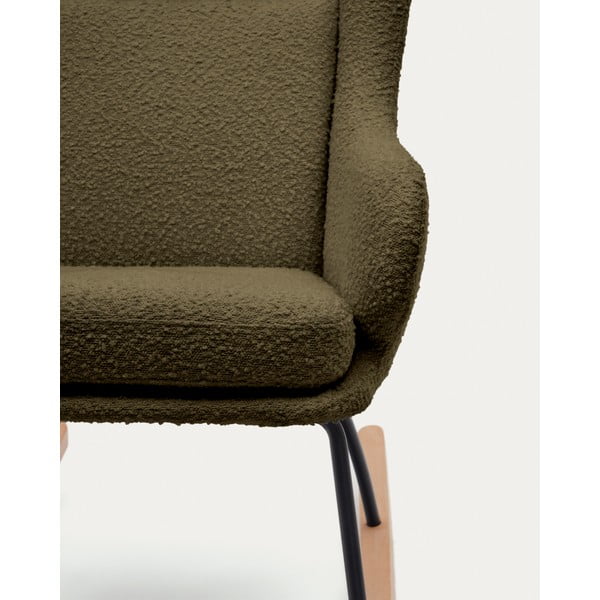 Zöld buklé hintafotel Maustin – Kave Home-image-3