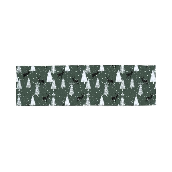 Pamut asztali futó karácsonyi mintával 40x140 cm Deer in the Forest – Butter Kings