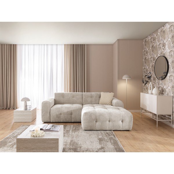 Bézs sarokkanapé (jobb oldali-heverő résszel) Melva – Ropez-image-4