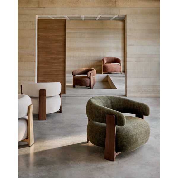 Barna zsenília fotel Granite – Kave Home-image-1