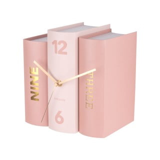 Rózsaszín könyv formájú asztali óra - Karlsson