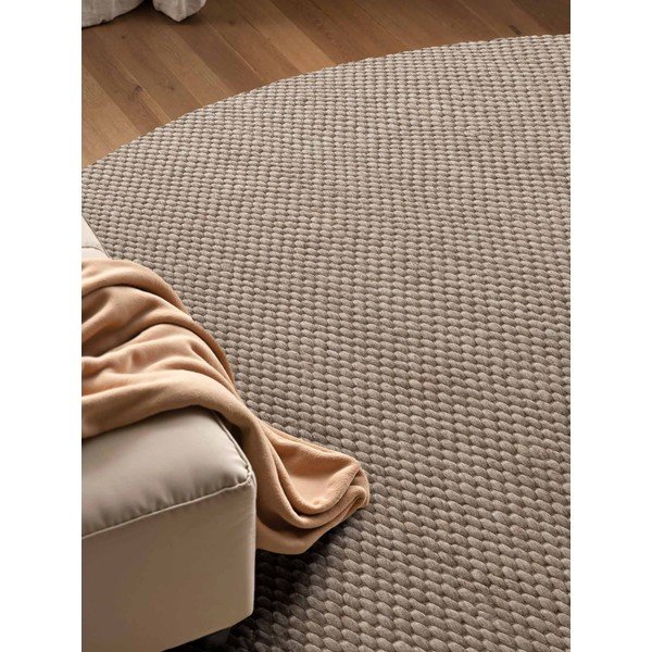 Bézs kézi szövésű gyapjú kerek szőnyeg ø 160 cm Lyon Beans – Elle Decoration-image-3