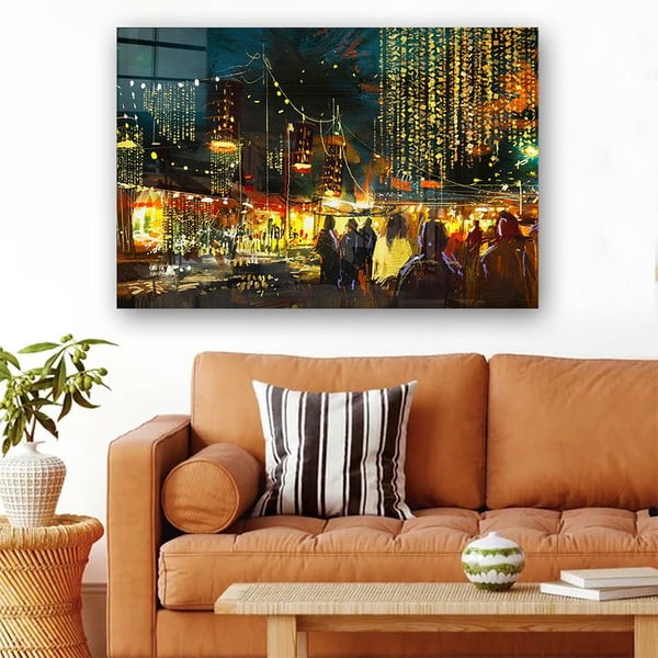 Üveg kép 100x70 cm City Street – Wallity-image-1
