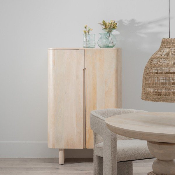 Natúr színű mangófa szekrény 90x138 cm Batel – Ixia-image-1