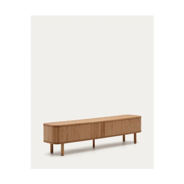 Natúr színű TV-állvány kőrisfa dekorral 200x50x40 cm Mailen – Kave Home-image-2