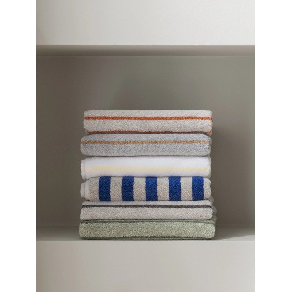 Kék-krémszínű frottír bio pamut törölköző szett 2 db-os 30x50 cm Arto – Blomus-image-2