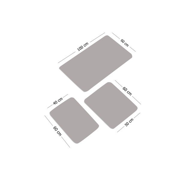 Barna-krémszínű fürdőszobai kilépő szett 3 db-os 100x60 cm – Foutastic-image-3