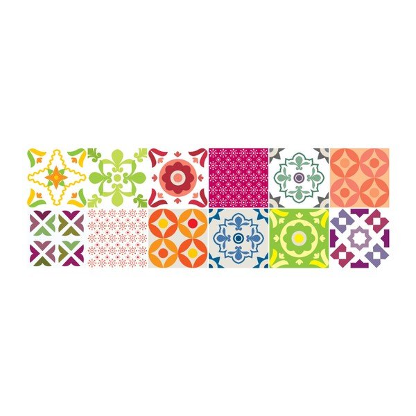 Wall Decals Elegant Tiles 12 db-os falmatrica szett, 10 x 10 cm - Ambiance-image-2