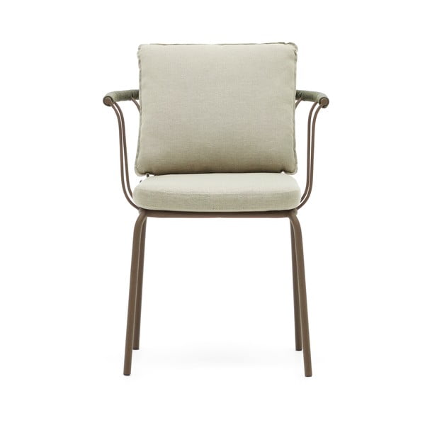 Zöld-bézs fém kerti szék Salguer – Kave Home-image-2