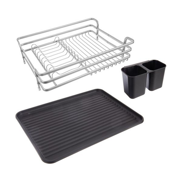 Fekete-fehér fém edényszárító 43x32 cm Deluxe – Orion-image-2