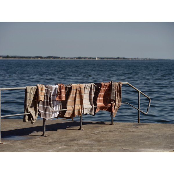 Fekete-világosszürke pamut fürdőlepedő 70x140 cm Sauna – Zone-image-3