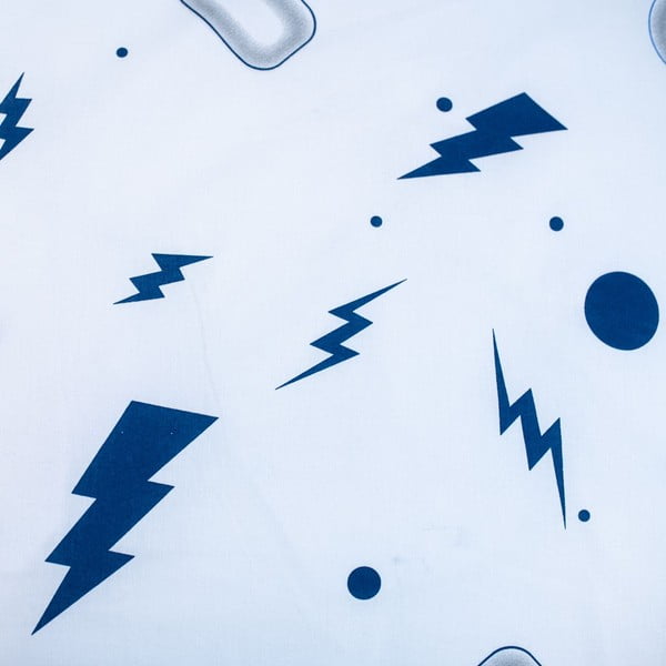 Fehér-kék egyszemélyes pamut gyerek ágyneműhuzat 140x200 cm Game over  – Jerry Fabrics-image-4