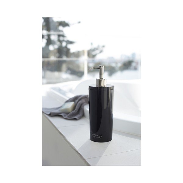 Fekete műanyag szappanadagoló 500 ml Round – YAMAZAKI-image-1