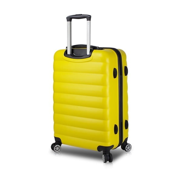 COLORS RESSNO Pilot Suitcase sárga görgős bőrönd USB csatlakozóval - My Valice