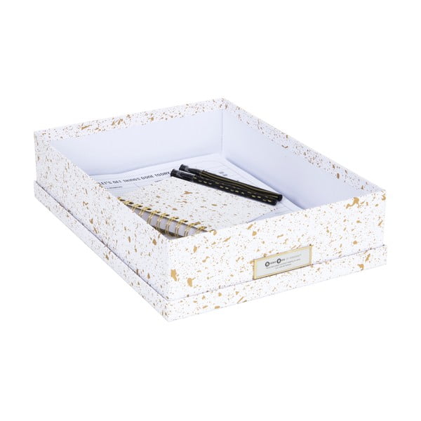 Oskar aranyszínű-fehér tárolódoboz - Bigso Box of Sweden-image-3