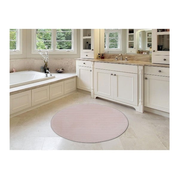 Halvány rózsaszín kerek fürdőszobai kilépő, ⌀ 90 cm - Madame Coco