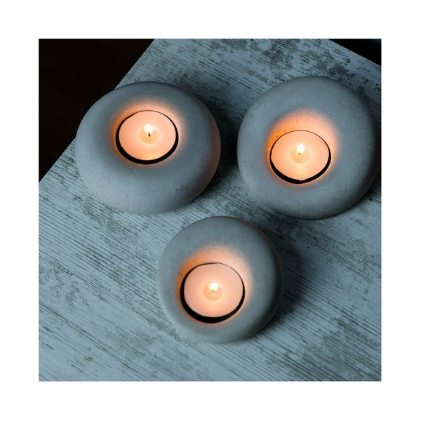 Beton gyertyatartó készlet 3 db-os Donut – Mioli Decor-image-3