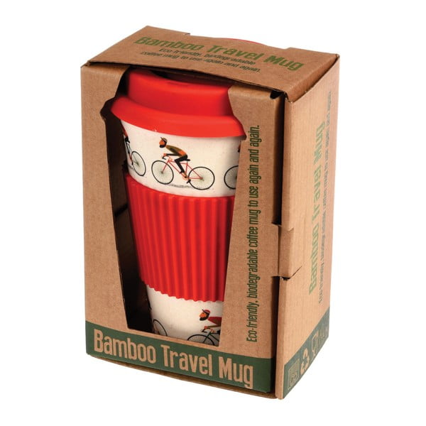 Le Bicycle bambusz utazó bögre piros részletekkel, 400 ml - Rex London-image-2
