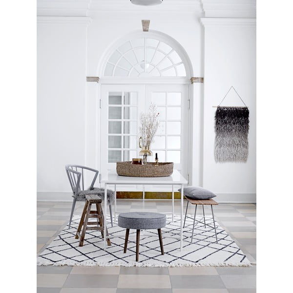 Geo fehér gyapjú szőnyeg, 200x300 cm - Bloomingville-image-3